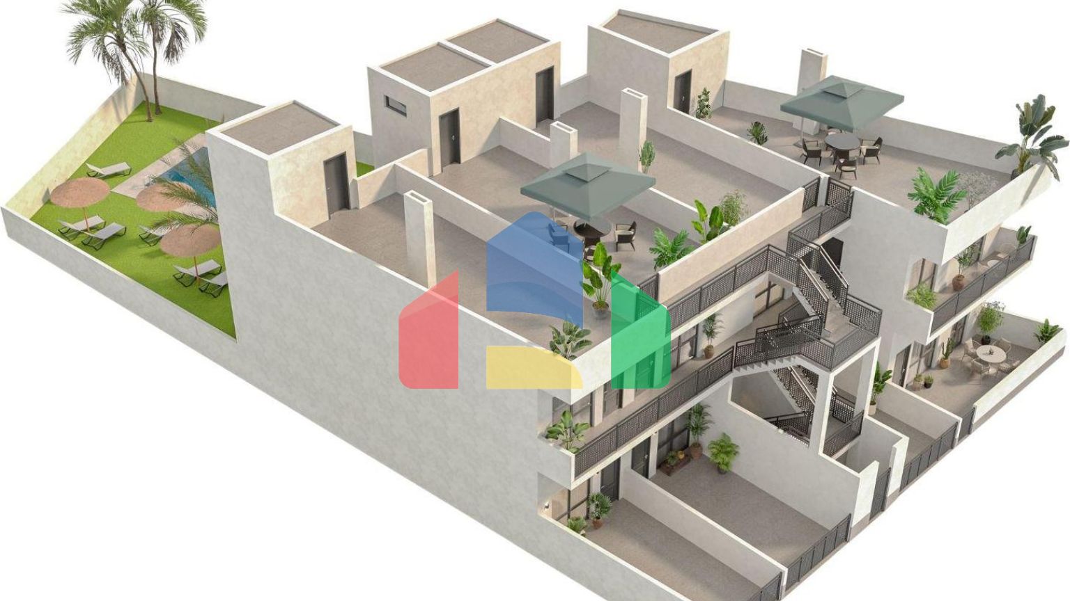 Новые дома в Ла-Каналоса с общим бассейном