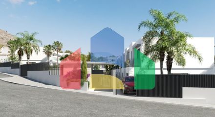 New semi-detached homes with communal pool