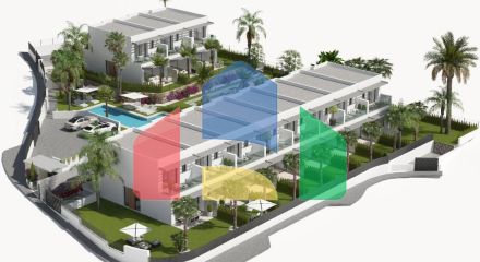 Новые двухквартирные дома с общим бассейном