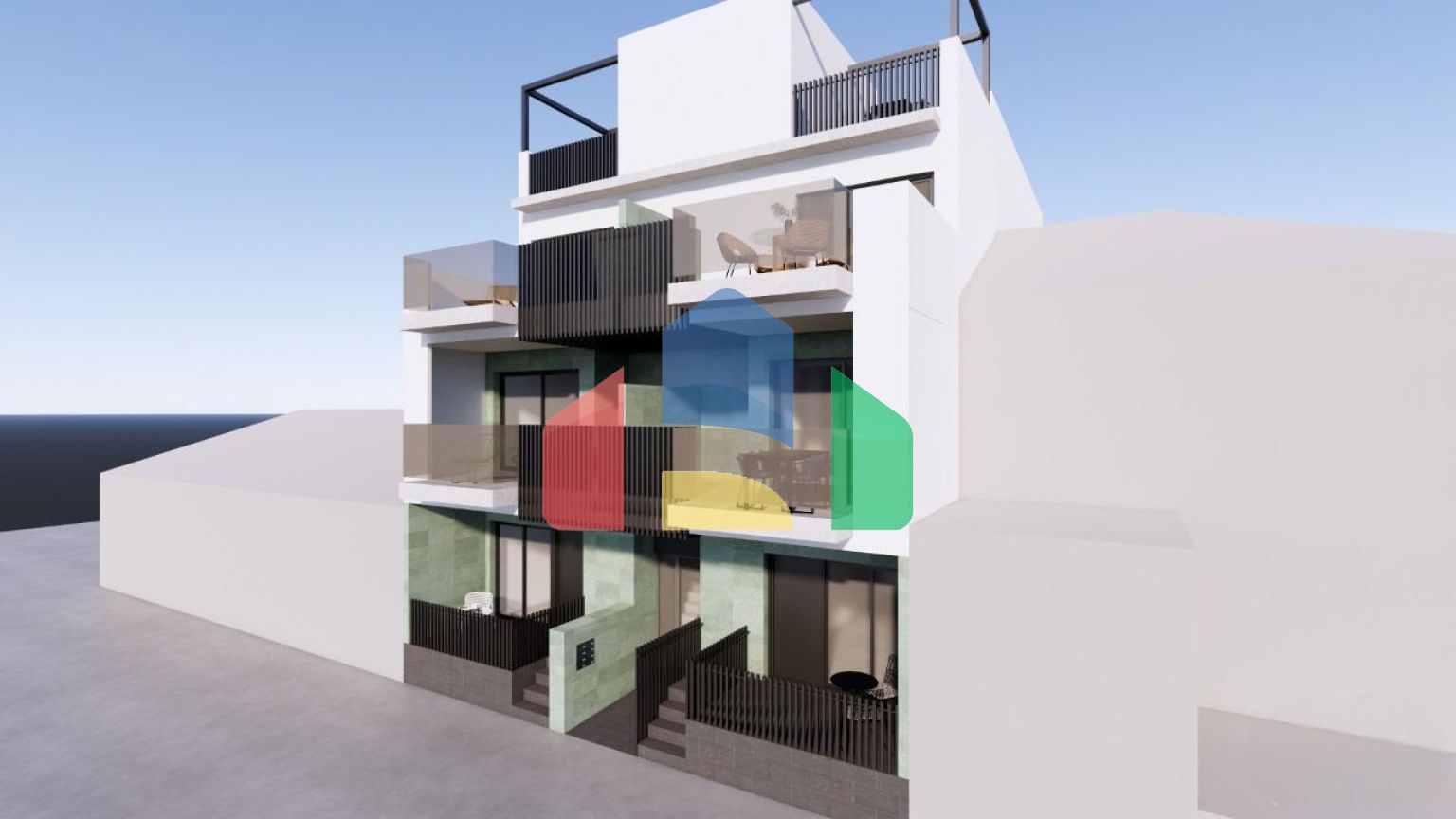 Новые апартаменты в средиземноморском стиле всего в 100 м от пляжа в Торре-де-ла-Орадада