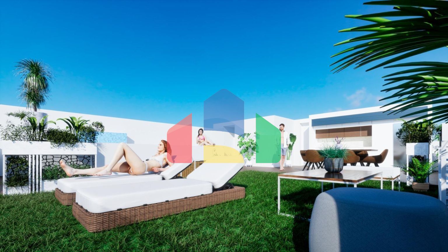 НОВОСТРОЙ. ЗАКРЫТЫЙ КОМПЛЕКС В БЕНИХОФАР. 2 СПАЛЬНИ. 2 ВАННЫЕ КОМ. ТЕРРАСА 16 М2. БАССЕЙН.