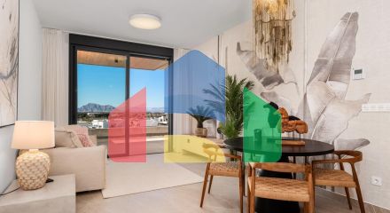 НОВОСТРОЙ. ЗАКРЫТЫЙ КОМПЛЕКС В БЕНИХОФАР. 2 СПАЛЬНИ. 2 ВАННЫЕ КОМ. ТЕРРАСА 16 М2. БАССЕЙН.