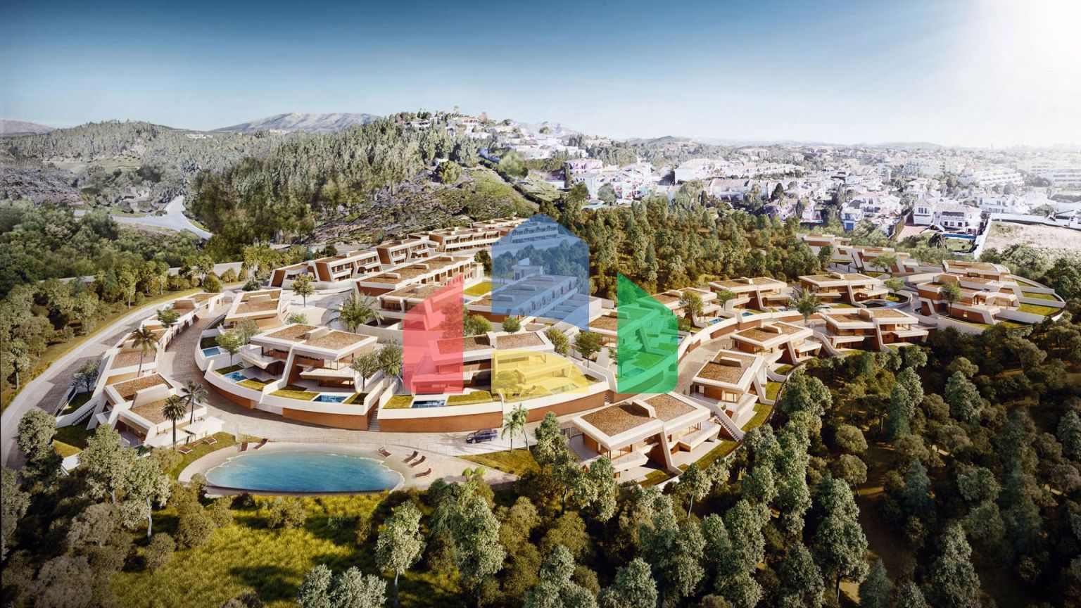 4-спальный полу-дом с собственным садом и бассейном в эксклюзивном жилом комплексе резиденций класса люкс в Эль Чапаррал, Михас