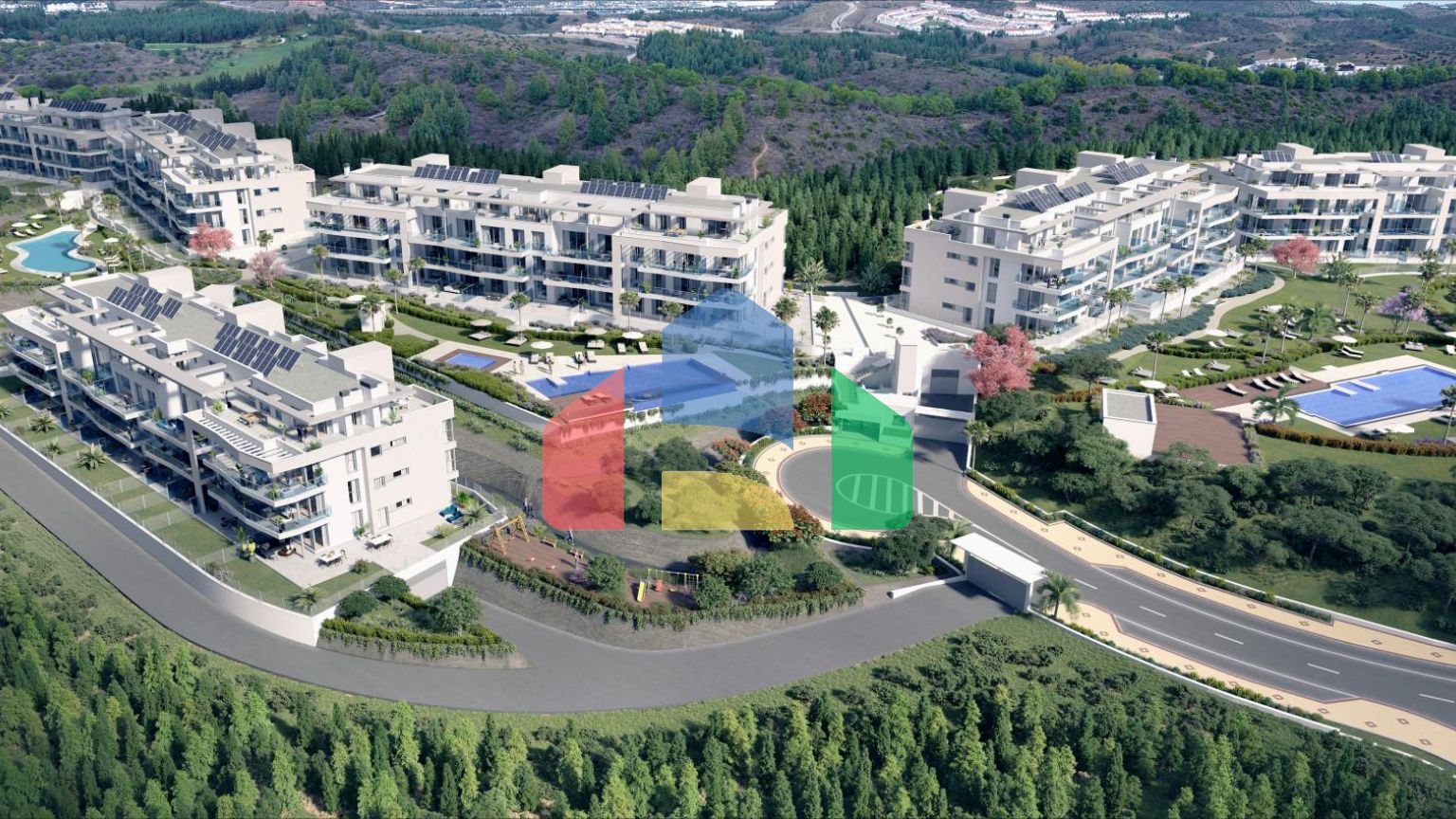 2-спальные апартаменты в новом потрясающем жилом комплексе в Эль Чапаррал, Михас Коста