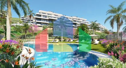 2-спальные апартаменты в новом современном жилом комплексе рядом с полем для гольфа в Ла Кала-де-Михас