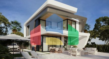 Newly built villas with sea views