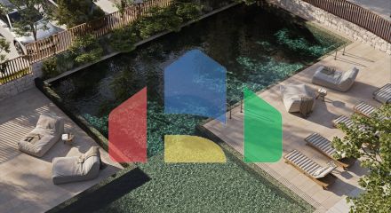 Двухквартирные дома современного дизайна с общим бассейном