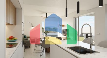 Комплекс из 4 одноэтажных вилл в Сантьяго де Рибера в 800 метрах от пляжа Мар Минор