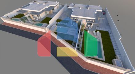 Комплекс из 4 одноэтажных вилл в Сантьяго де Рибера в 800 метрах от пляжа Мар Минор