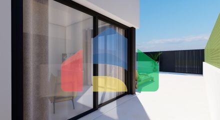 Современные двухквартирные виллы с частным бассейном недалеко от моря в Сантьяго-де-ла-Рибера