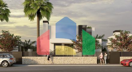 ШИКАРНЫЕ ВИЛЛЫ В ALGORFA. 205М2 ПЛОЩАДЬ. 510М2 УЧАСТОК. ТЕРРАСА 180М2. ЦОКОЛЬНЫЙ ЭТАЖ 195М2.