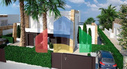 СМЕЖНЫЕ ВИЛЛЫ В ALGORFA. 3 СПАЛЬНИ. 2 ВАННЫЕ КОМНАТЫ. ПРИВАТНЫЙ БАССЕЙН. УЧАСТОК 260 М2.