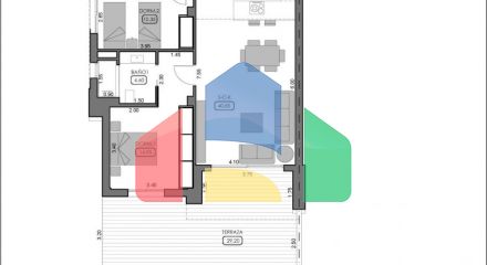 New construction semi-detached villas on one floor with private pool