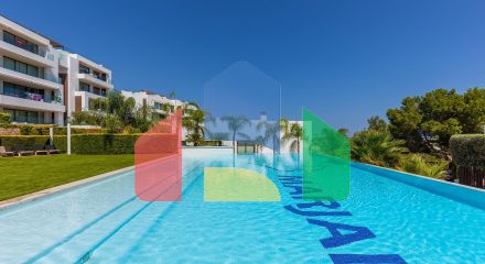 LAS COLINAS. ПЕНТХАУС С ВИДОМ НА МОРЕ С ПРИВАТНЫМ СОЛЯРИЕМ. 2 СПАЛЬНИ. 2 ВАННЫЕ. ГАРАЖ+КЛАДОВКА