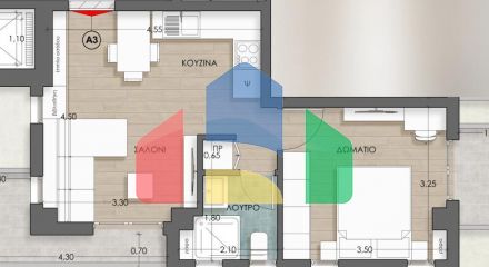 Продажа - Квартира 50 m² в пригороде Салоник