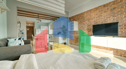 Studio of 46 m2 + 8 m2 balcony in a spa complex, 600 meters from a sandy beach
