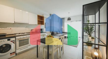 One bedroom apartment of 63 m2, 300 meters from the sandy beach. 