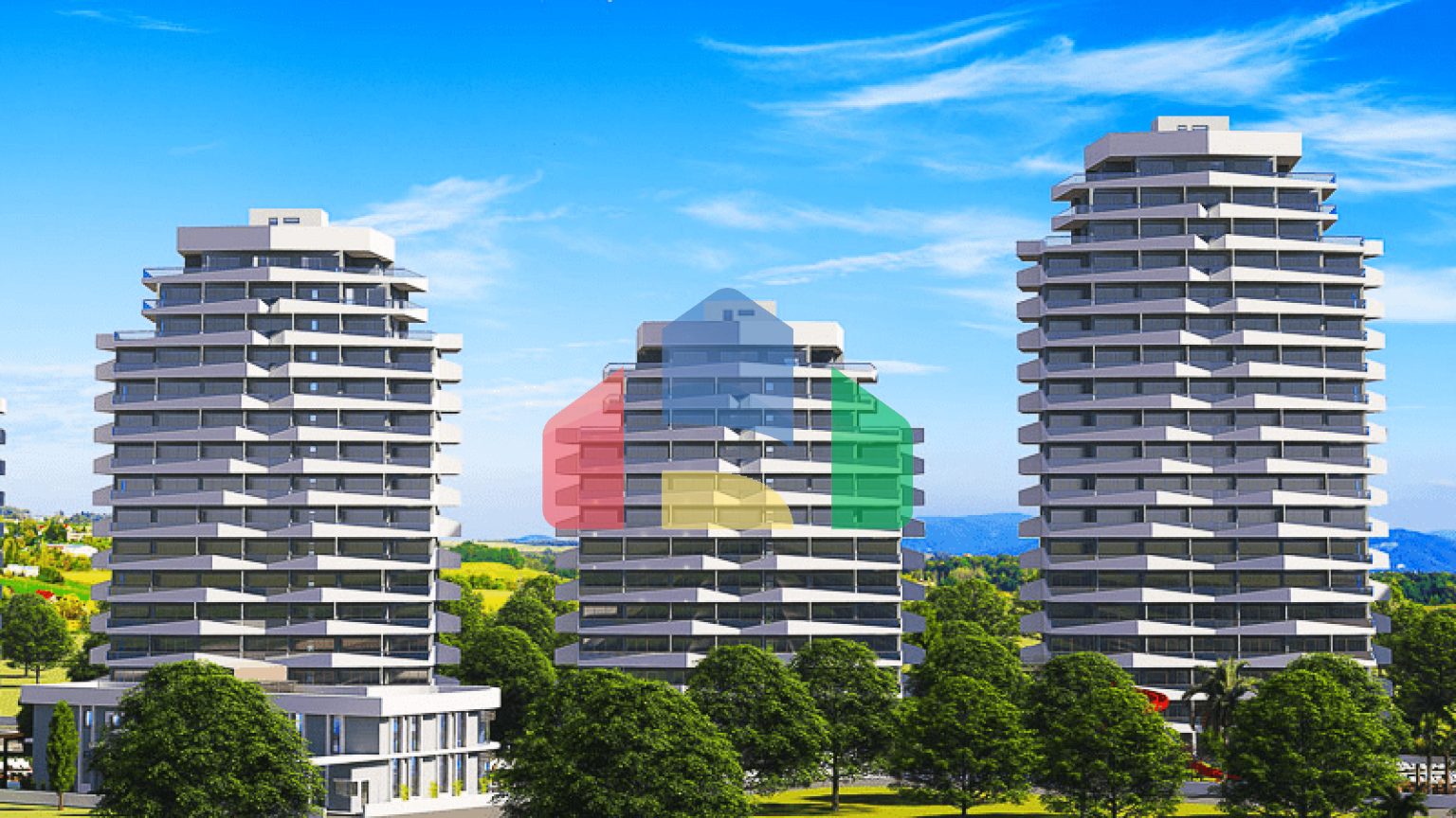 1-комнатные апартаменты 48м2 в 700 метрах от пляжа 