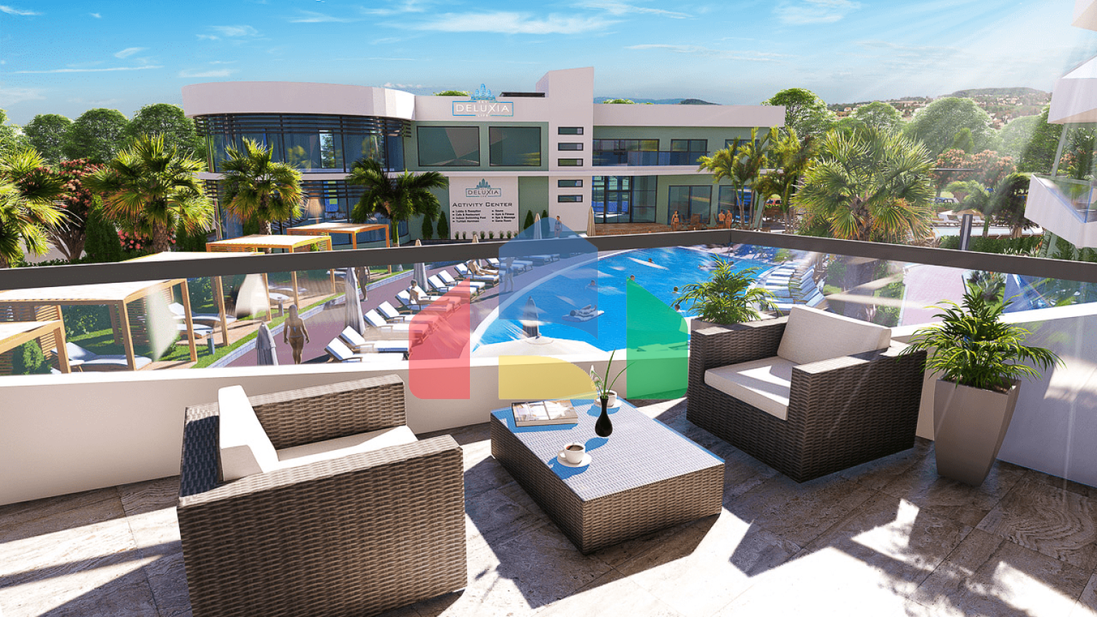 1-комнатные апартаменты 48м2 в 700 метрах от пляжа 