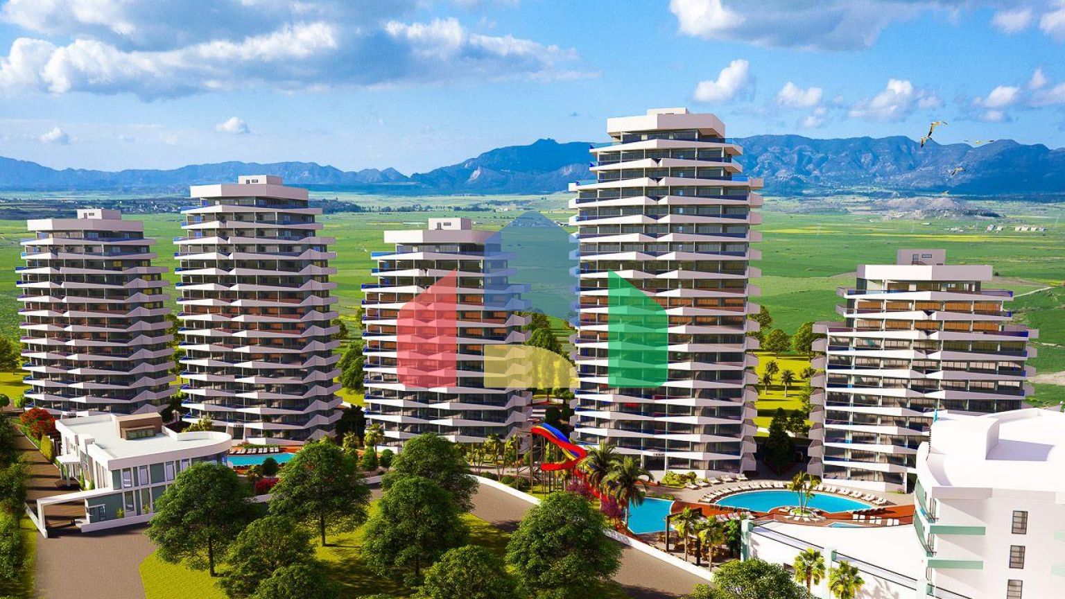 2-комнатные апартаменты 78м2 в 700 метрах от пляжа 