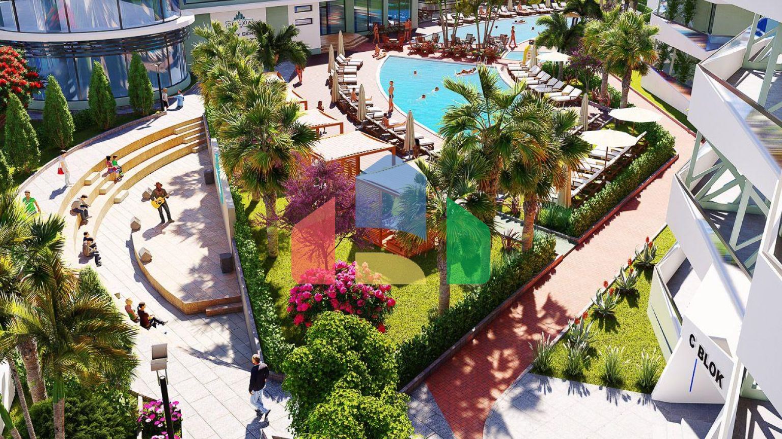 2-комнатные апартаменты 78м2 в 700 метрах от пляжа 