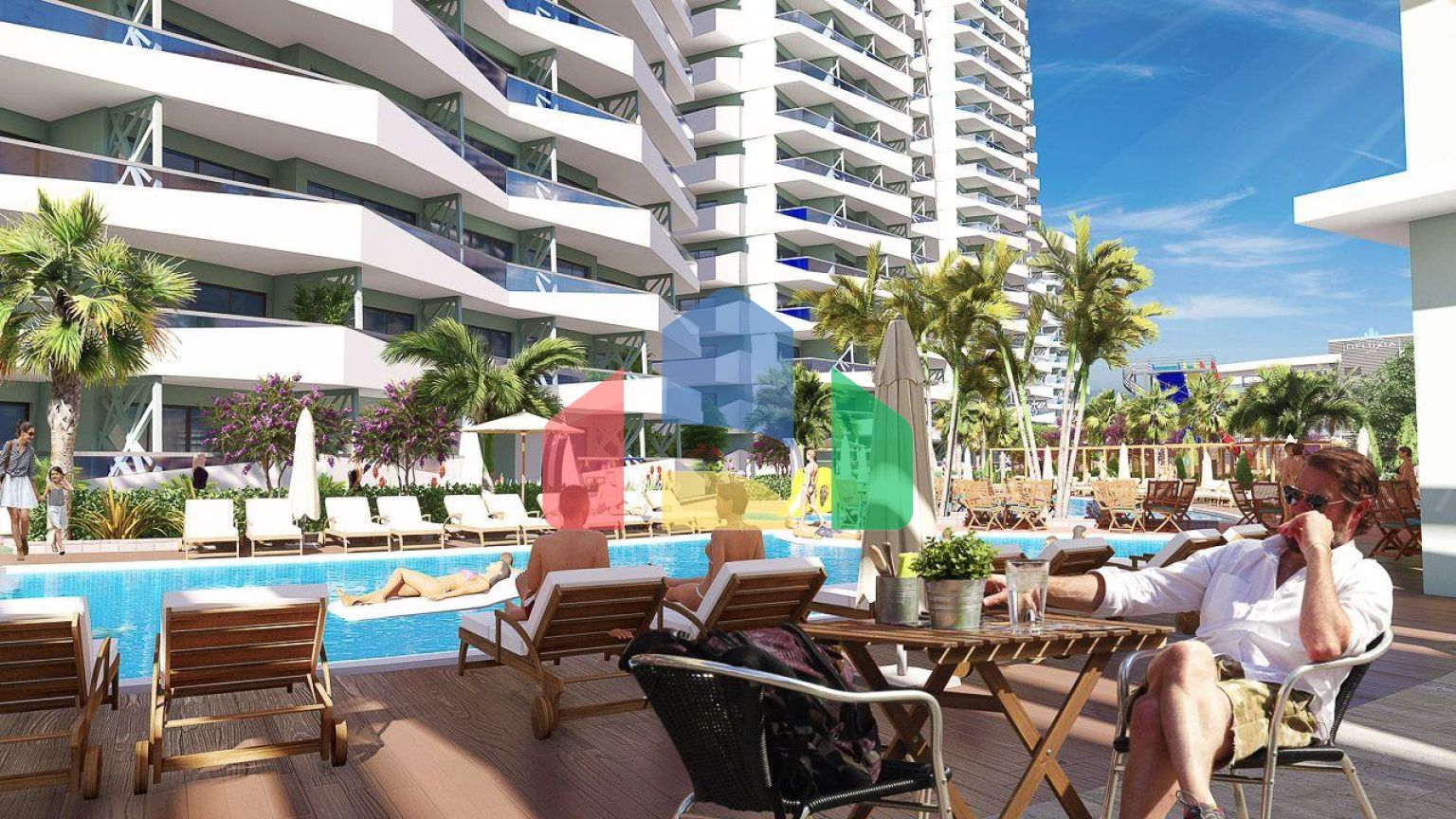 2-комнатные апартаменты 78м2 в 700 метрах от пляжа 