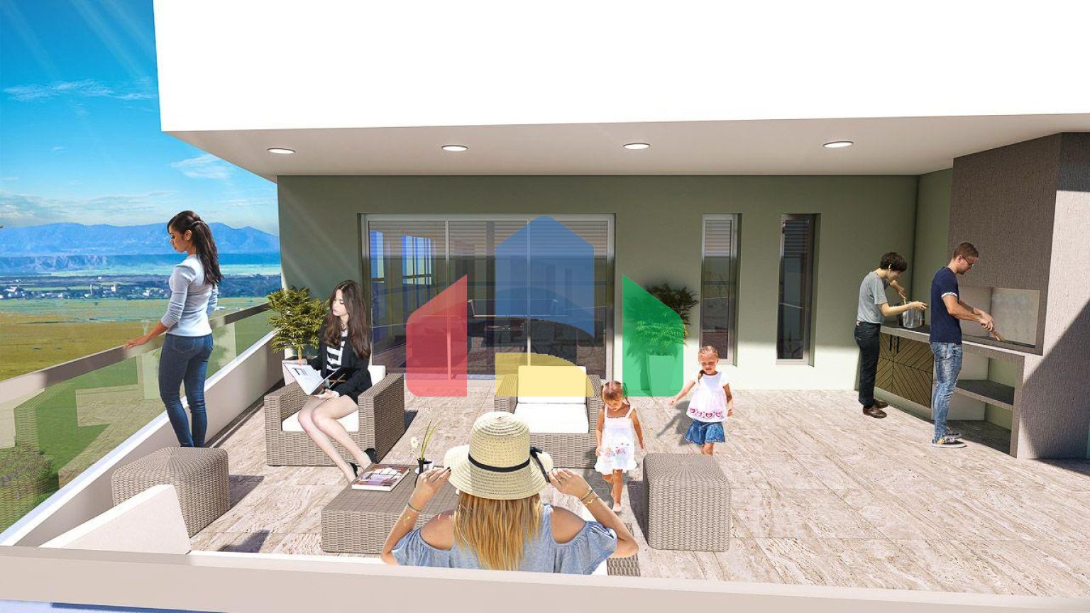 2-комнатные апартаменты 78м2 в 700 метрах от пляжа 