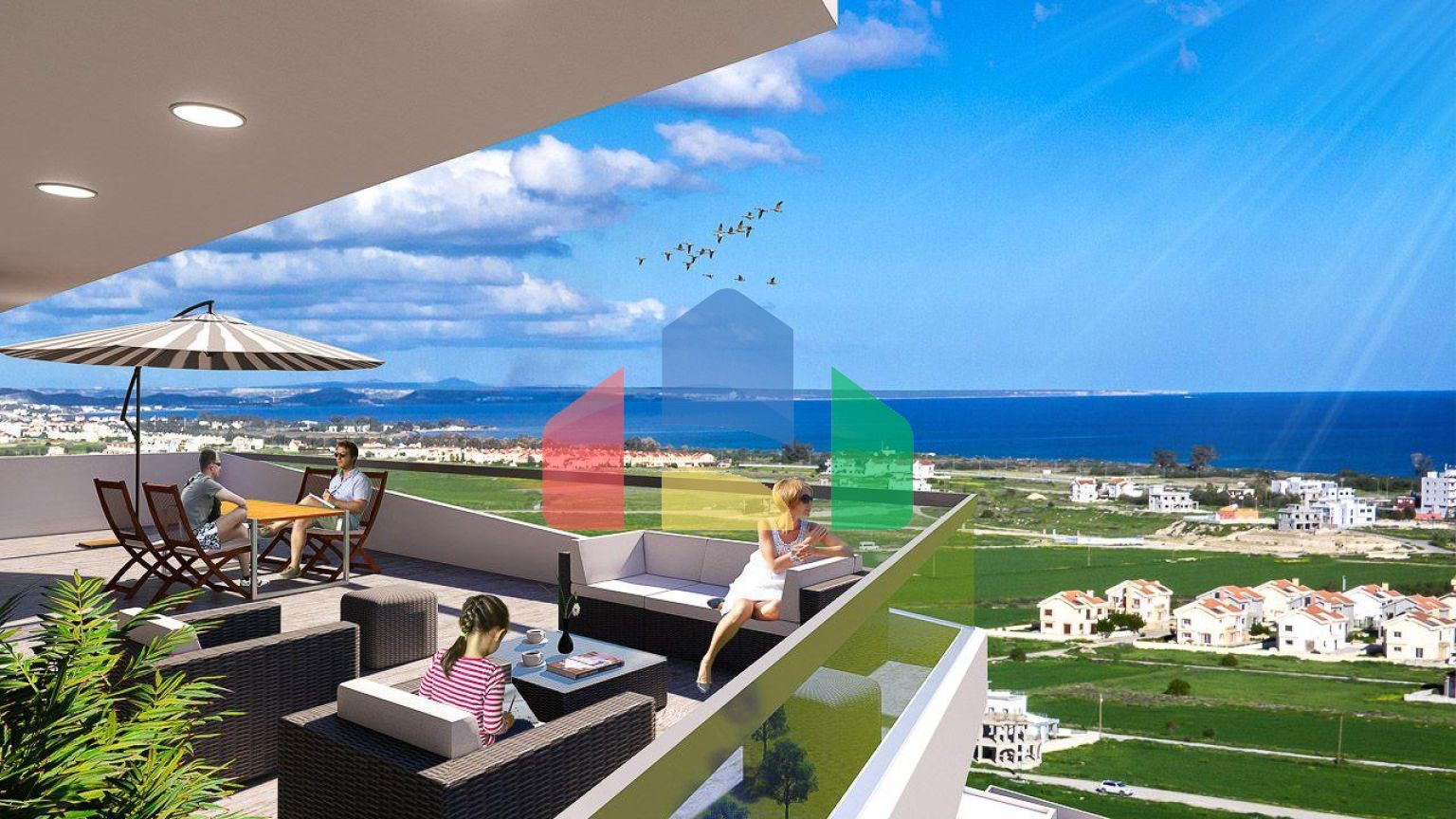 2-комнатные апартаменты 78м2 в 700 метрах от пляжа 