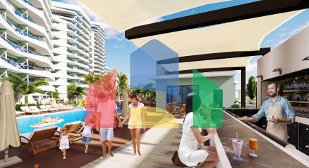 2-комнатные апартаменты 78м2 в 700 метрах от пляжа 2-комнатные апартаменты 78м2 в 700 метрах от пляжа