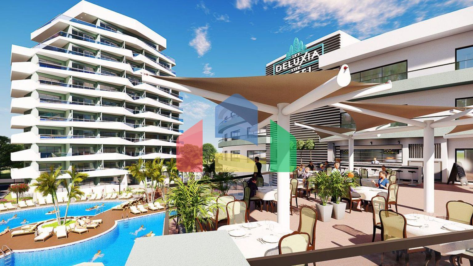 2-комнатные апартаменты 78м2 в 700 метрах от пляжа 