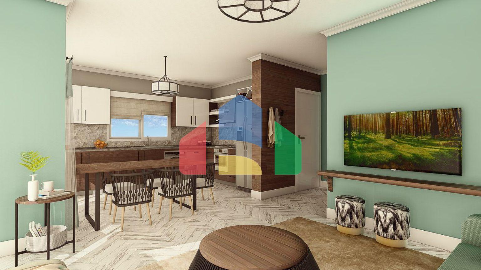 2-комнатные апартаменты 78м2 в 700 метрах от пляжа 