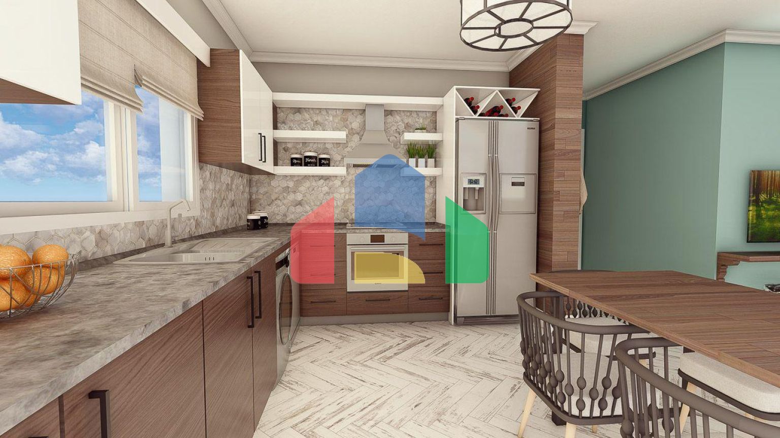 2-комнатные апартаменты 78м2 в 700 метрах от пляжа 