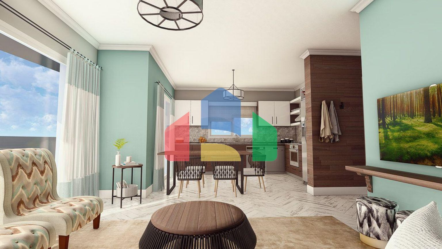 2-комнатные апартаменты 78м2 в 700 метрах от пляжа 