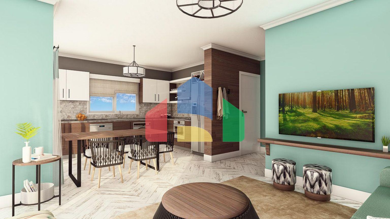 2-комнатные апартаменты 78м2 в 700 метрах от пляжа 