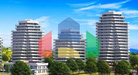3-комнатные апартаменты 114м2 в 700 метрах от пляжа 