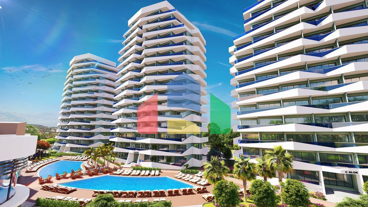 3-комнатные апартаменты 114м2 в 700 метрах от пляжа 