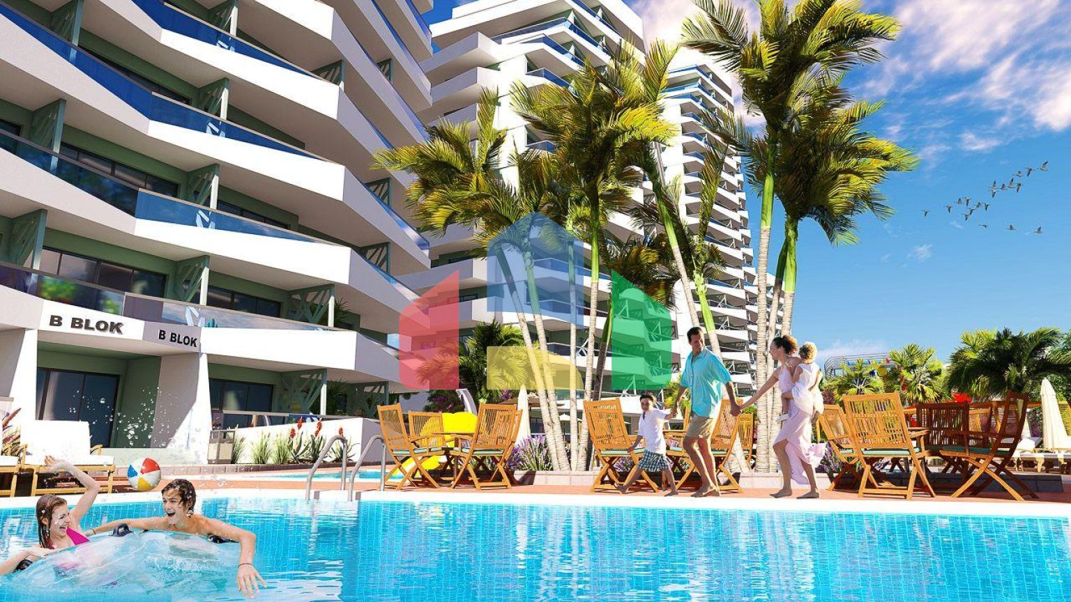 3-комнатные апартаменты 114м2 в 700 метрах от пляжа 