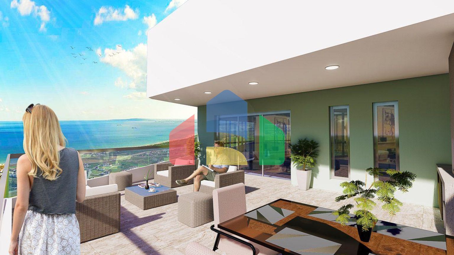 3-комнатные апартаменты 114м2 в 700 метрах от пляжа 