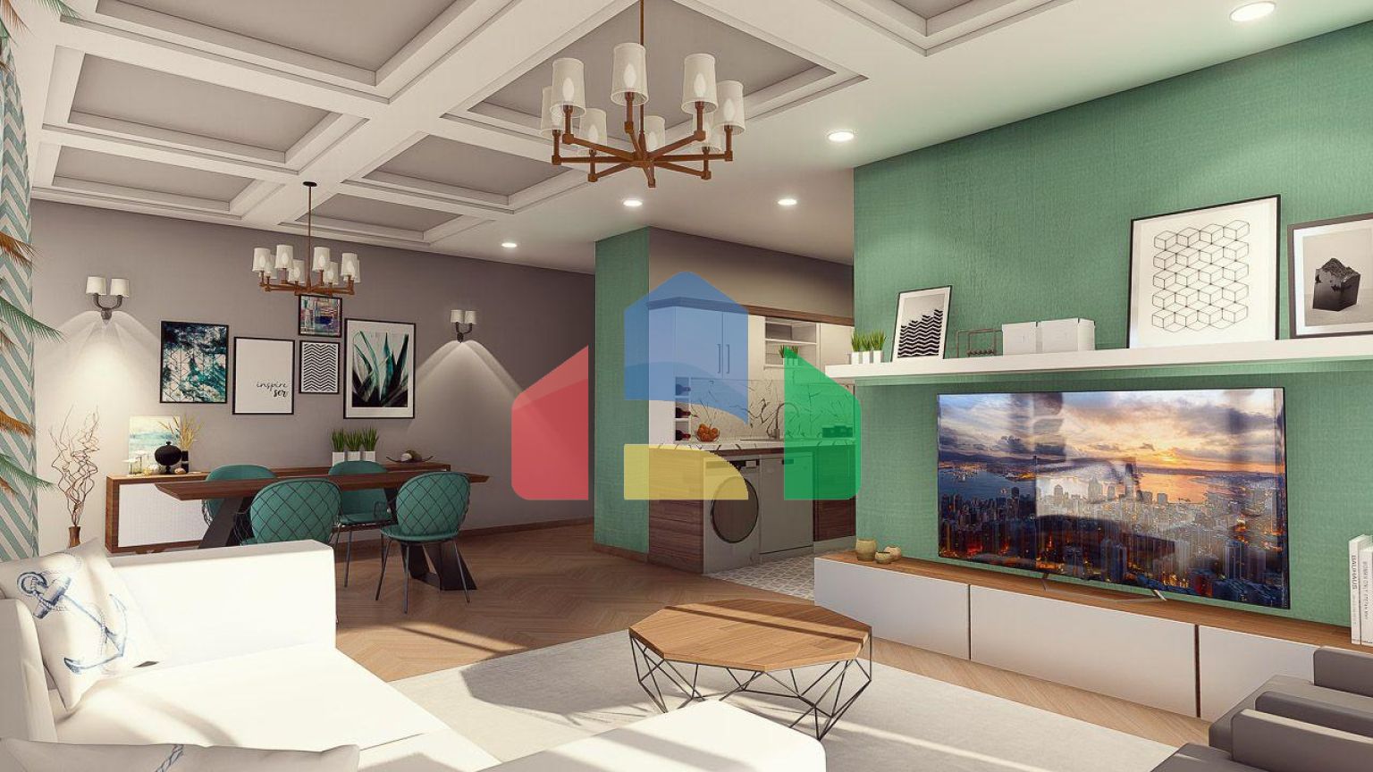 3-комнатные апартаменты 114м2 в 700 метрах от пляжа 