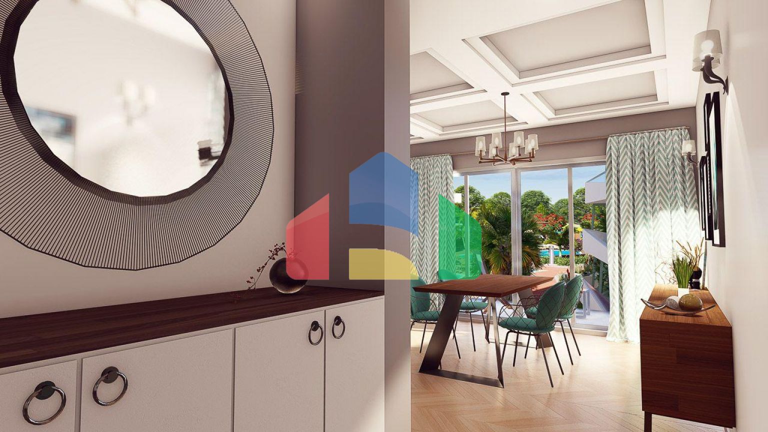 3-комнатные апартаменты 114м2 в 700 метрах от пляжа 