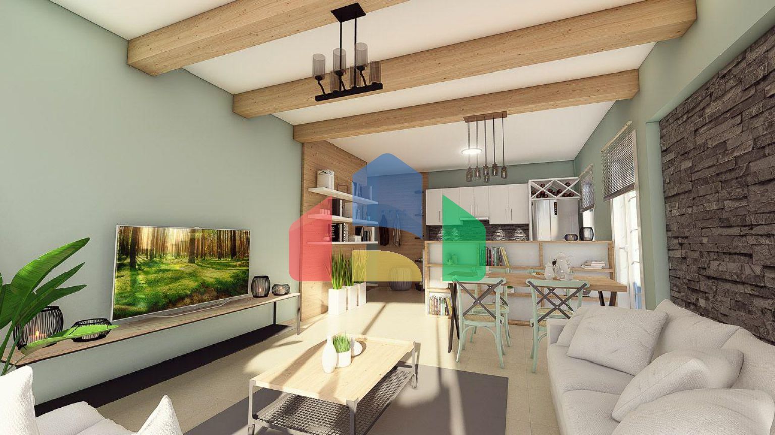 3-комнатные апартаменты 114м2 в 700 метрах от пляжа 