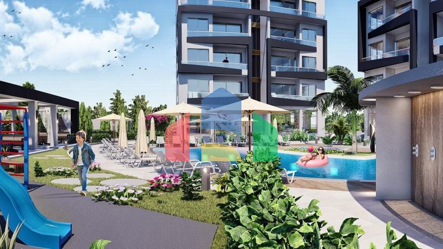 3-комнатные апартаменты 79 м2 в 800 метрах от пляжа 