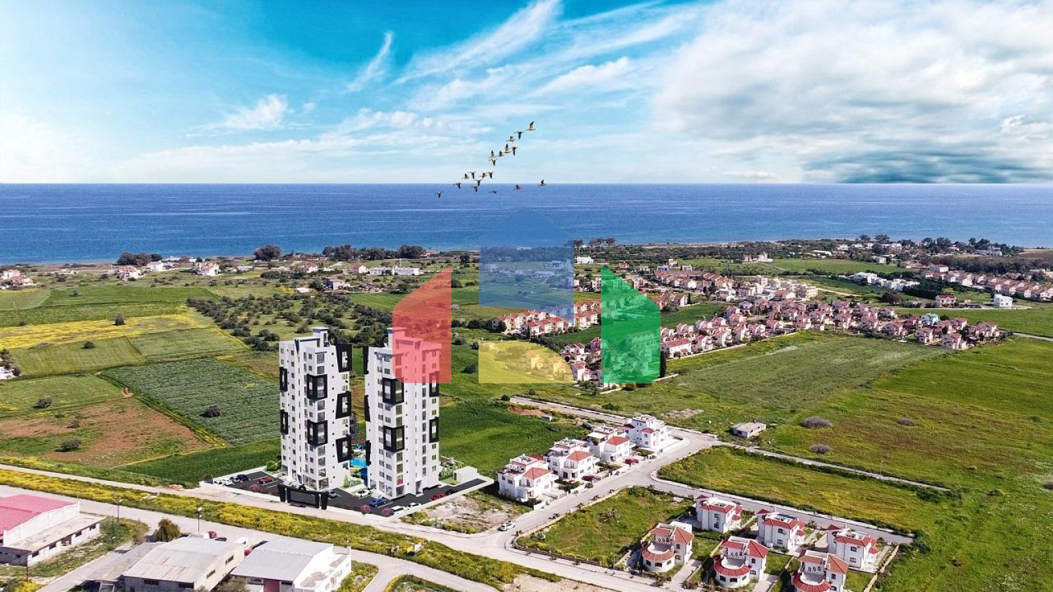 3-комнатные апартаменты 79 м2 в 800 метрах от пляжа 