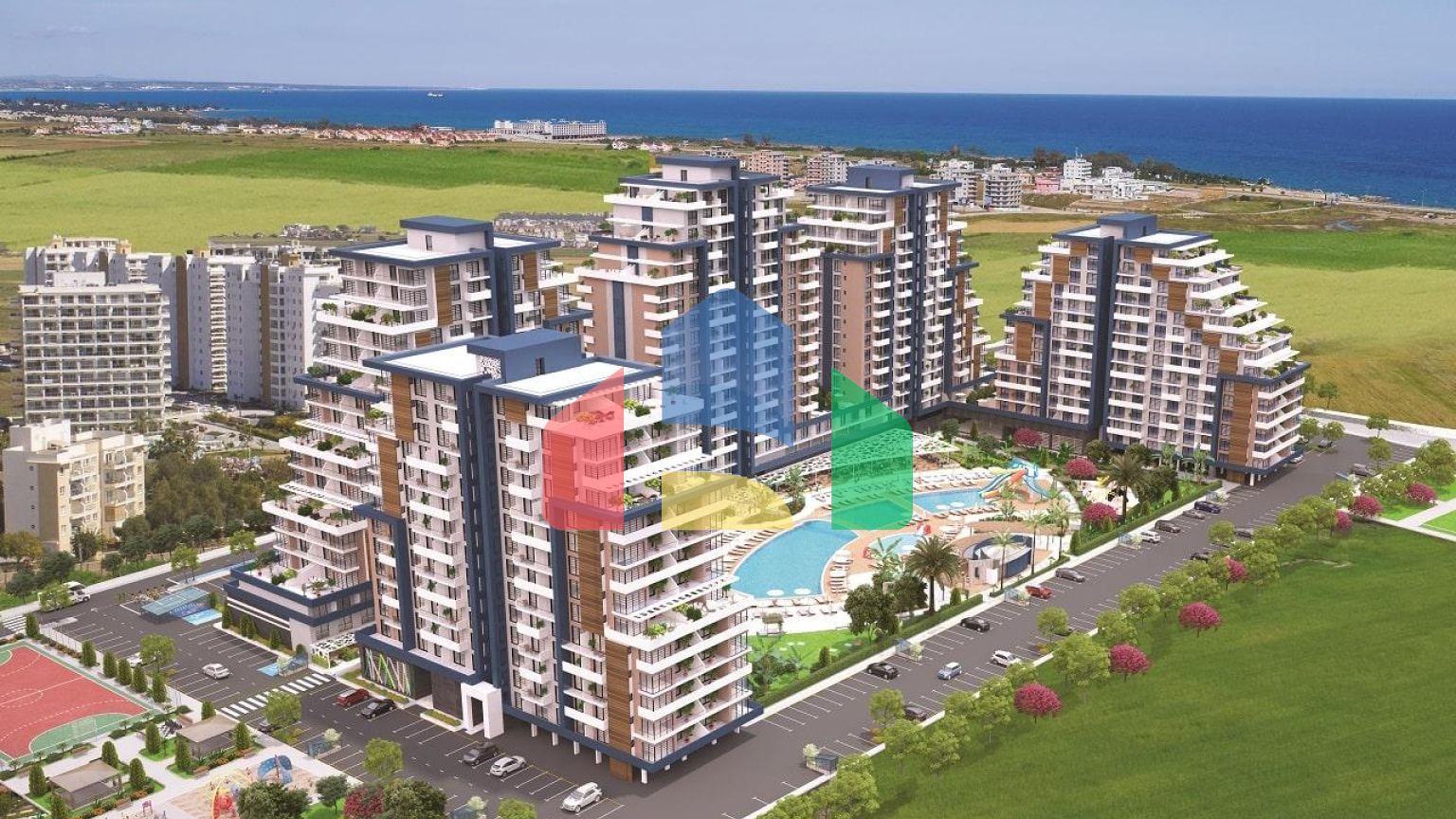 3-комнатные апартаменты 68 м2 в элитном комплексе в 600 метрах от пляжа