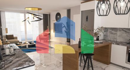 3-room apartment 75 m2 + 38 m2 terrace in an elite complex 300 meters from the beach
