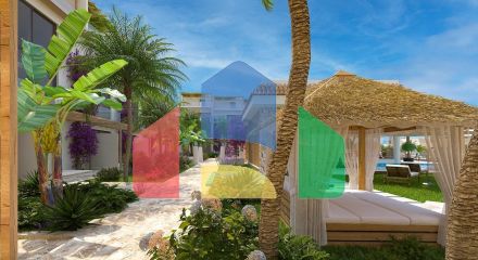 4-комнатное бунгало 120 м2 с частным бассейном в престижном комплексе в 200 метрах от пляжа