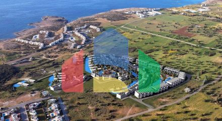 Studio apartment 43 m2 in a complex with a private beach