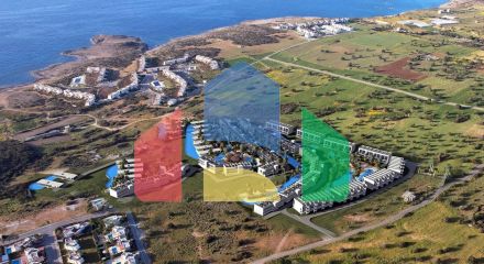 Studio apartment 43 m2 in a complex with a private beach