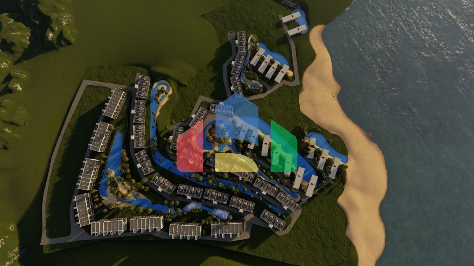 2-комнатные апартаменты 60 м2 в комплексе с частным пляжем