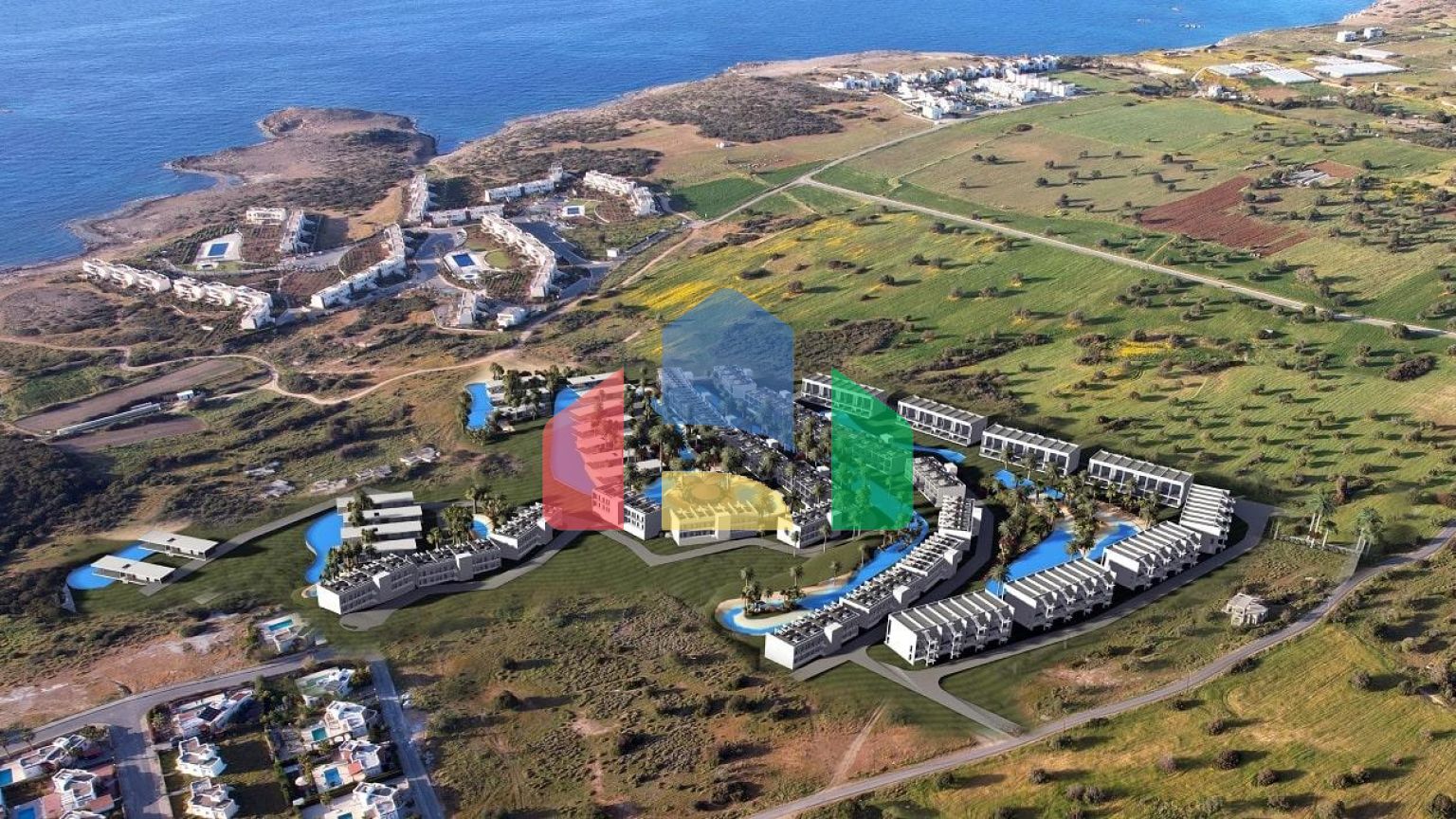 2-комнатные апартаменты 60 м2 в комплексе с частным пляжем